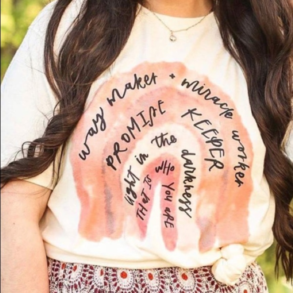 {faith} way maker rainbow boho short sleeve tee - Picture 4 of 9